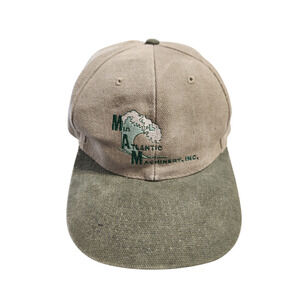 Mid Atlantic Machinery‎ Inc. Hat Men's Adjustable Tan Green Vintage Cap